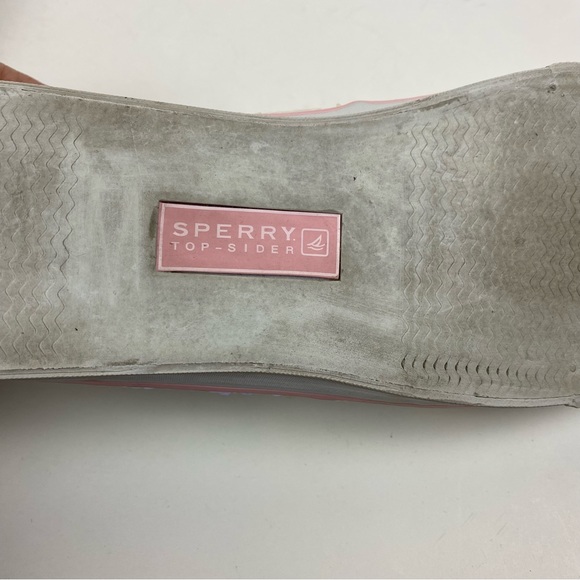 Sperry Topsider White Pink Iridescent Sequin Loafers Boat Shoes Women 10 - Picture 3 of 10